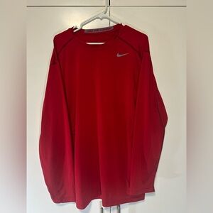 Nike Pro Combat Shirt Men's 2XL Red Dri-FIT Fitted Long Sleeve Gym 449788-649